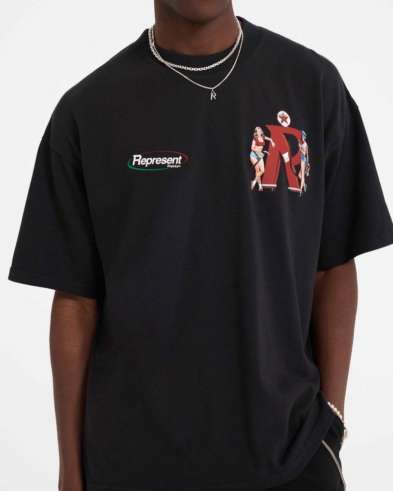 Pánské Tričko Represent Premium Černé | CZ-INDMJ9851