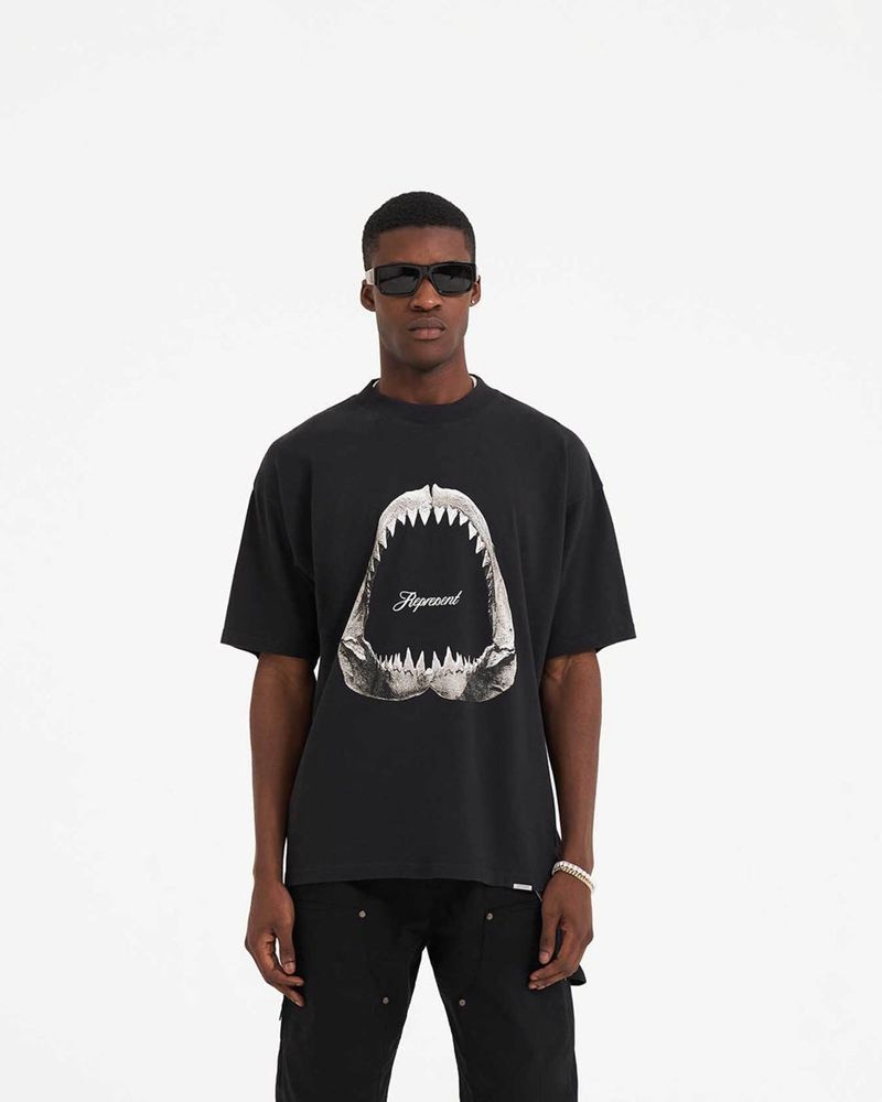 Pánské Tričko Represent Shark Jaws Černé | CZ-RWKLU2583