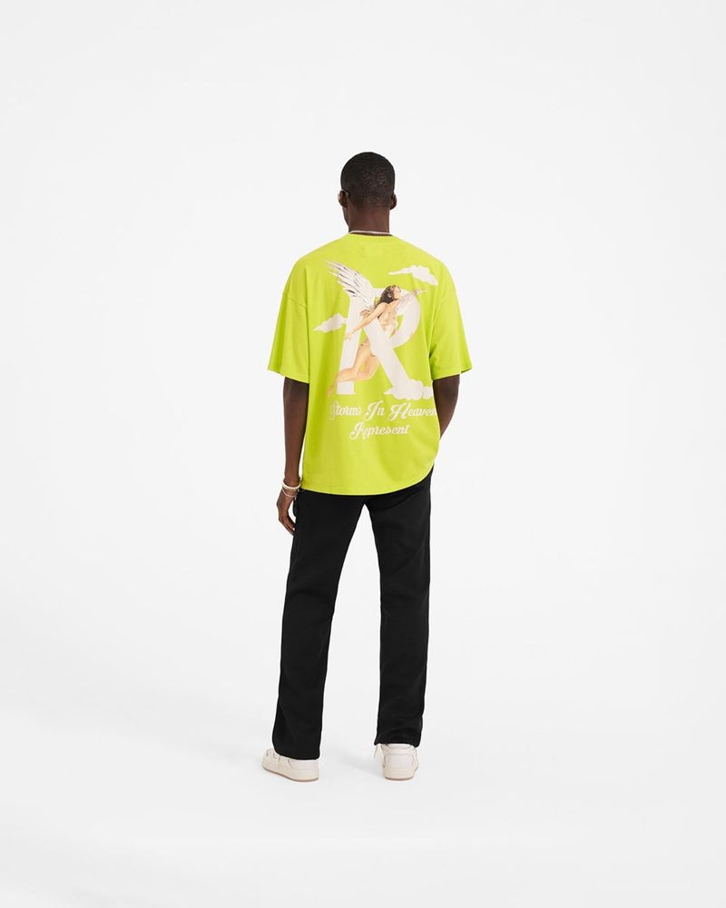 Pánské Tričko Represent Storms In Heaven Světle Zelene | CZ-RXZFP7025