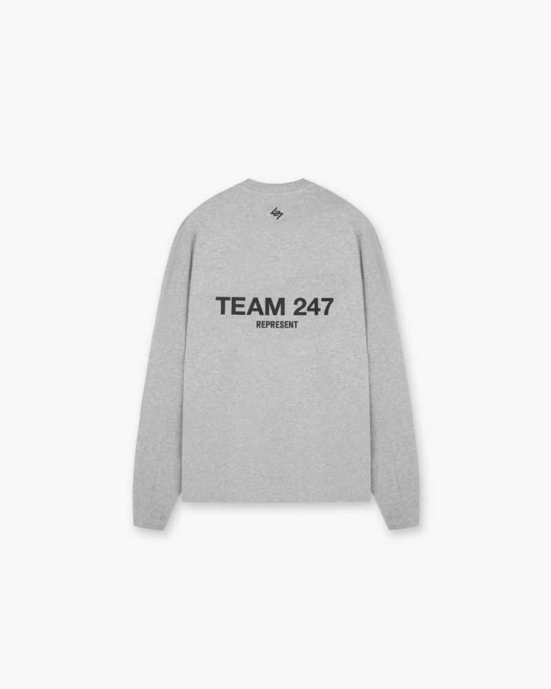 Pánské Tričko Represent Team 247 Long Sleeve Šedé | CZ-IWROC0963