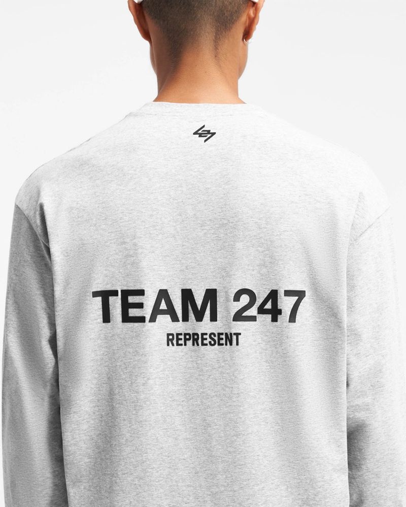 Pánské Tričko Represent Team 247 Long Sleeve Šedé | CZ-IWROC0963