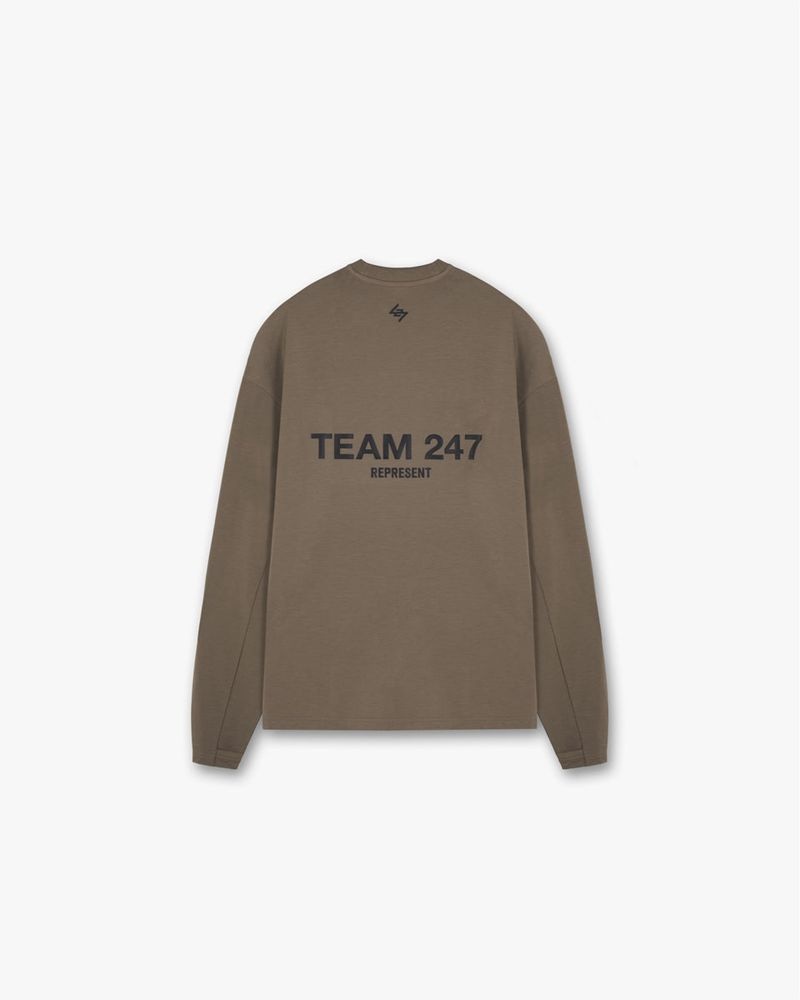 Pánské Tričko Represent Team 247 Long Sleeve Taupe | CZ-OIHFB4798