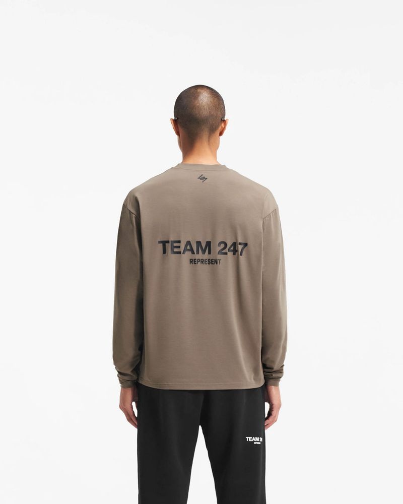 Pánské Tričko Represent Team 247 Long Sleeve Taupe | CZ-OIHFB4798