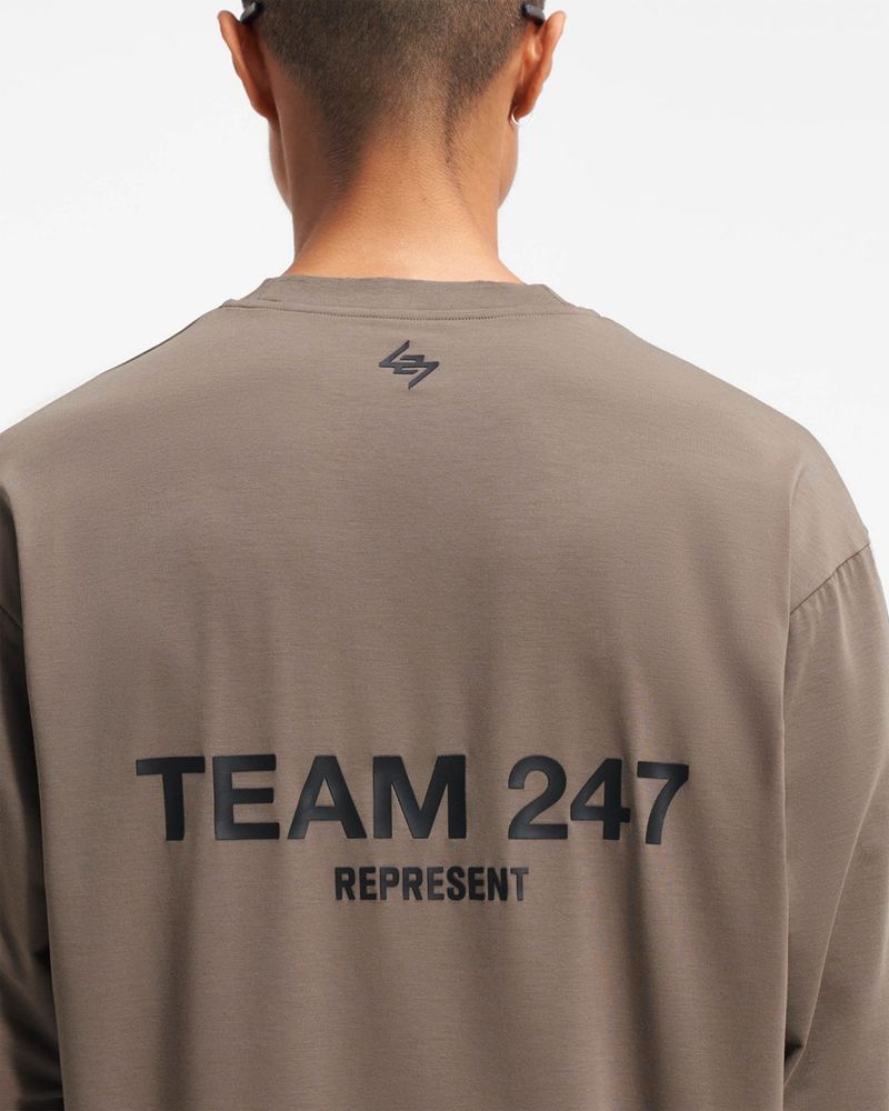 Pánské Tričko Represent Team 247 Long Sleeve Taupe | CZ-OIHFB4798