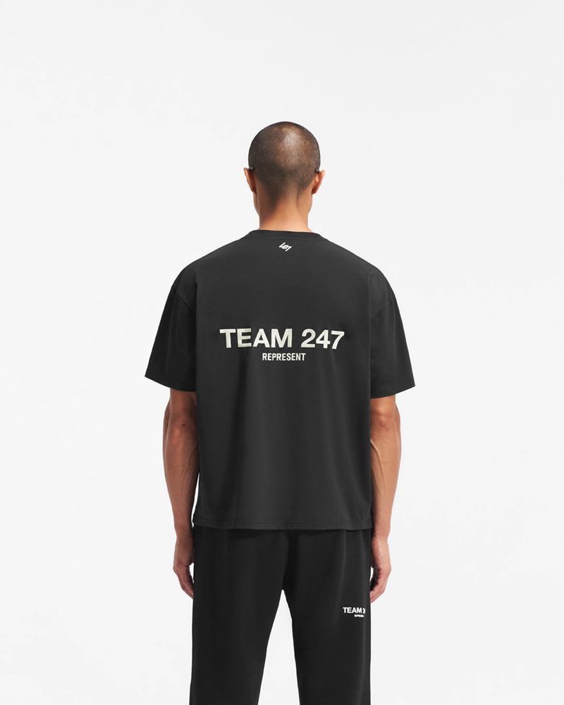 Pánské Tričko Represent Team 247 Oversized Černé | CZ-TQMVP9623