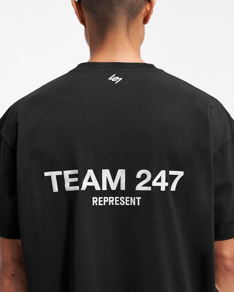 Pánské Tričko Represent Team 247 Oversized Černé | CZ-TQMVP9623