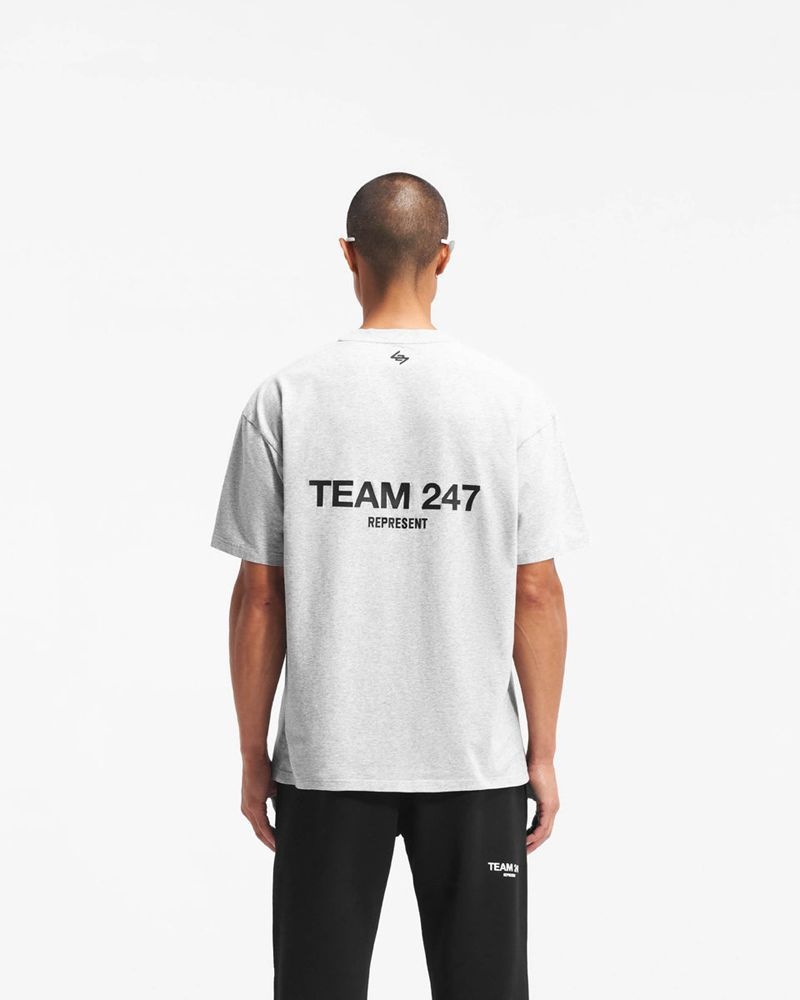 Pánské Tričko Represent Team 247 Oversized Šedé | CZ-POQKF0172