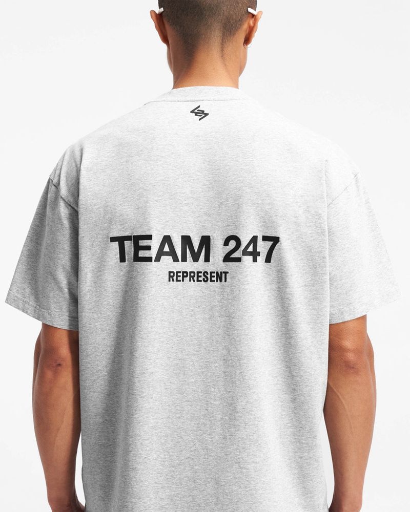 Pánské Tričko Represent Team 247 Oversized Šedé | CZ-POQKF0172