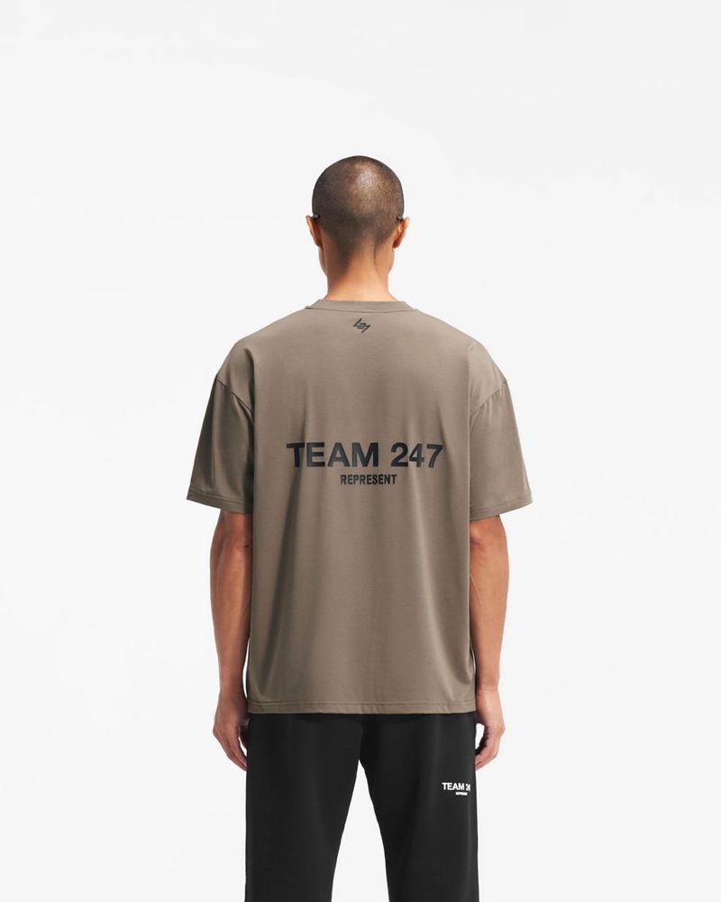 Pánské Tričko Represent Team 247 Oversized Taupe | CZ-ELNOI3910
