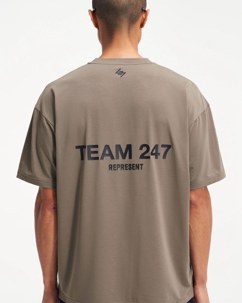Pánské Tričko Represent Team 247 Oversized Taupe | CZ-ELNOI3910