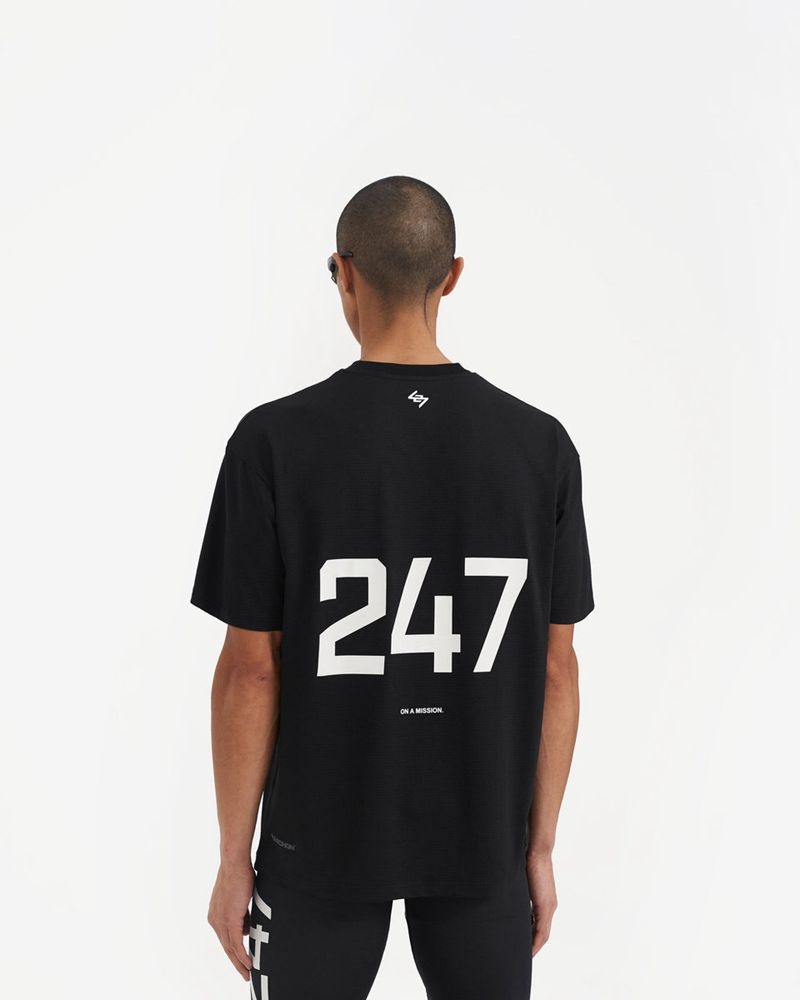 Pánské Tričko Represent Team 247 X Marchon Oversized Černé | CZ-OPTEU3247
