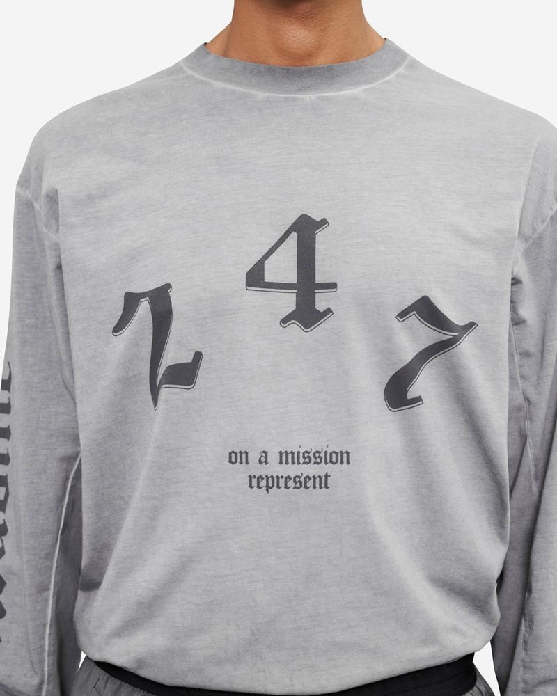 Pánské Tričko Represent Vintage 247 Long Sleeve Šedé | CZ-WRCPF8609