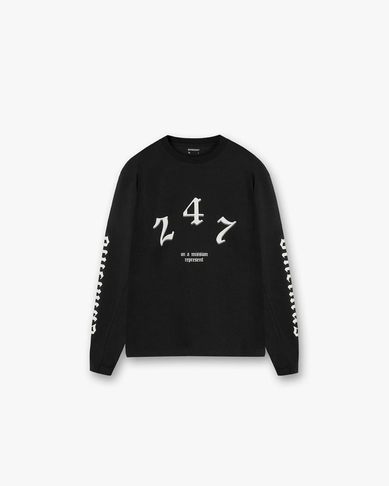 Pánské Tričko Represent Vintage 247 Long Sleeve Černé | CZ-SDEYH5236