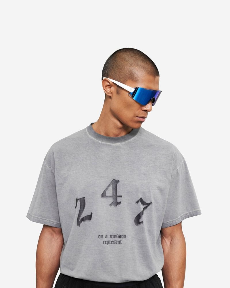 Pánské Tričko Represent Vintage 247 Oversized Šedé | CZ-MJEHT5926