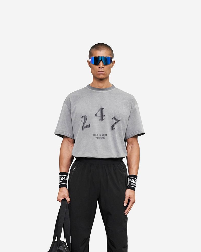 Pánské Tričko Represent Vintage 247 Oversized Šedé | CZ-MJEHT5926