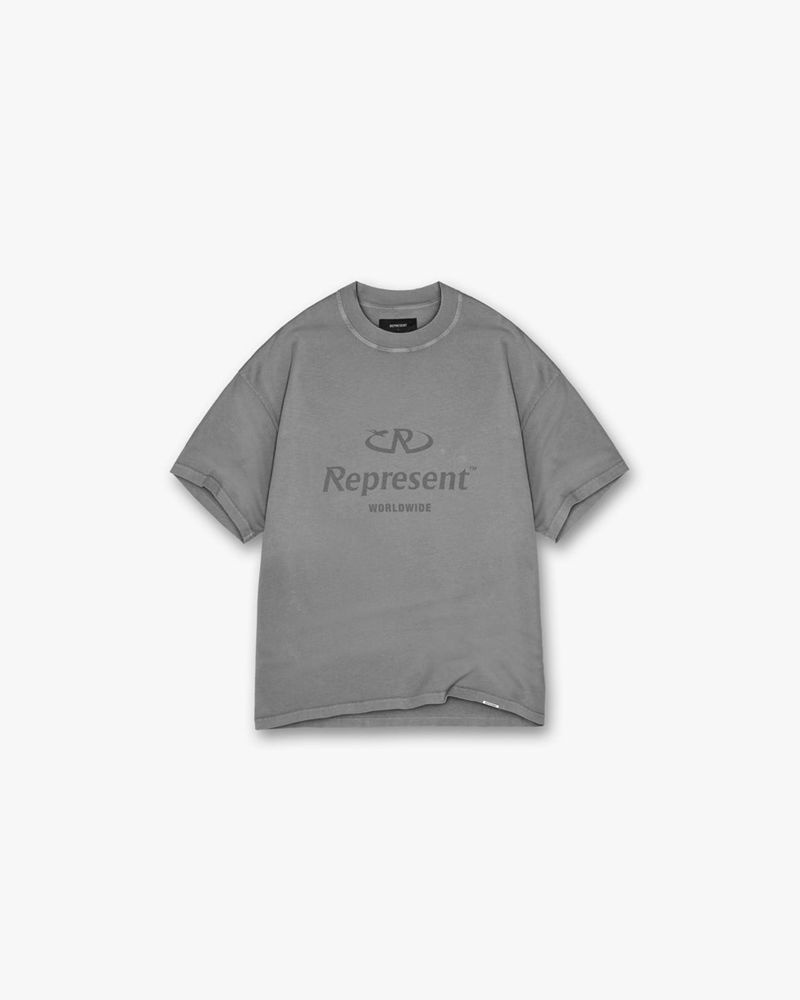 Pánské Tričko Represent Worldwide Šedé | CZ-JAGDX5179