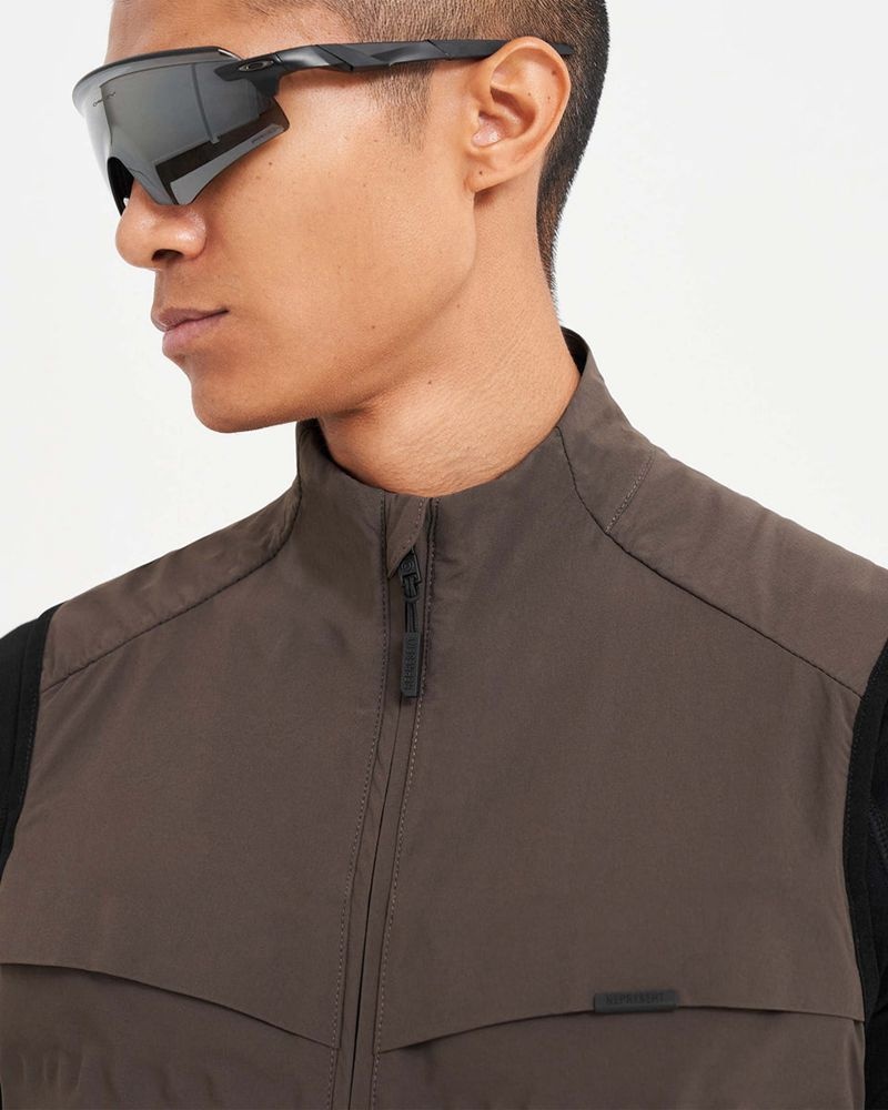 Pánské Vesta Represent 247 Techne Filled Tmavě Hnědé | CZ-CQHBE1879