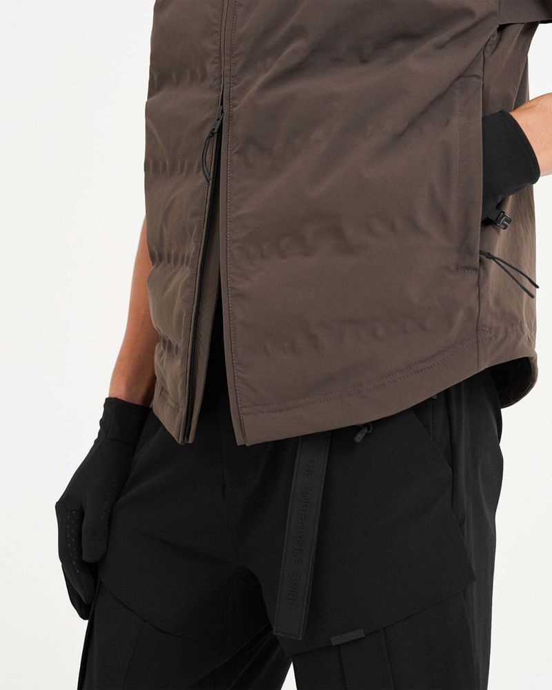 Pánské Vesta Represent 247 Techne Filled Tmavě Hnědé | CZ-CQHBE1879