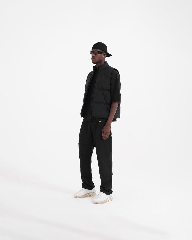 Pánské Vesta Represent All Over Logo Puffer Černé | CZ-VEBYK7583