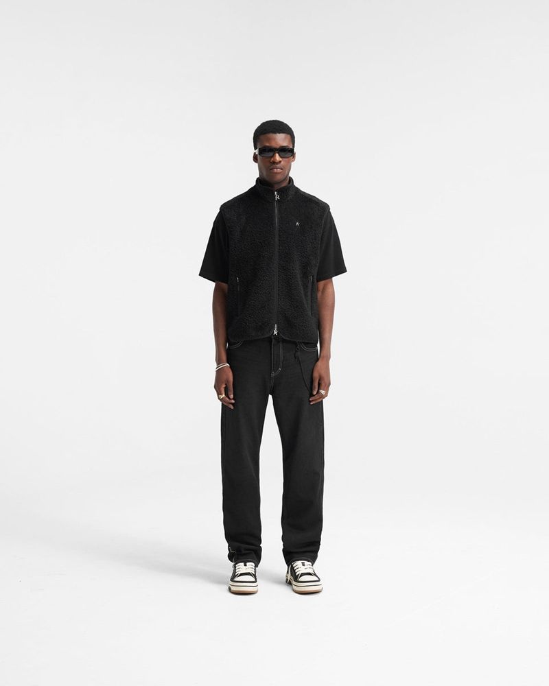 Pánské Vesta Represent Fleece Černé | CZ-TRYDQ9437