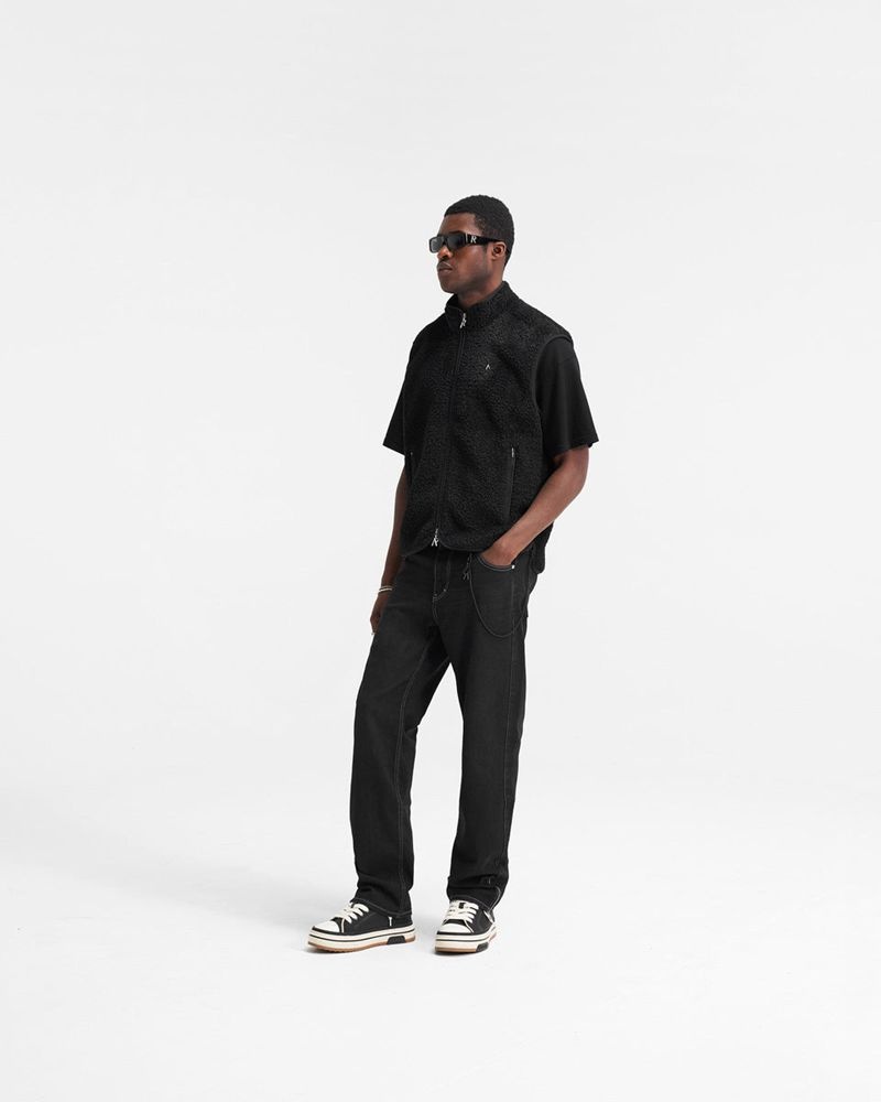 Pánské Vesta Represent Fleece Černé | CZ-TRYDQ9437